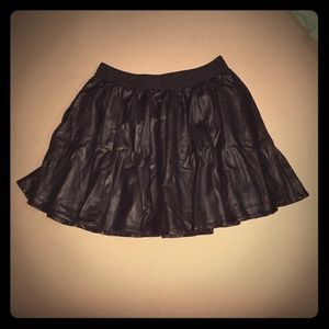Vegan Leather Black Skirt